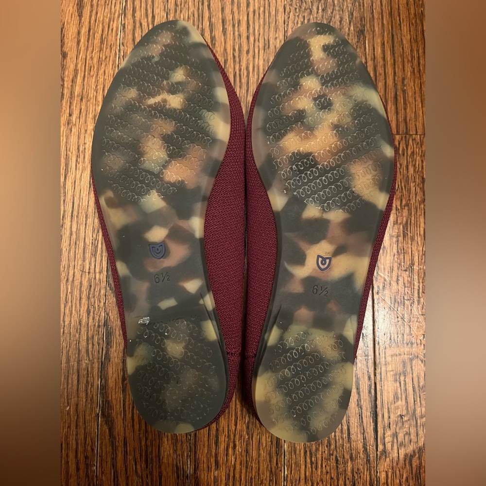 ROTHY'S Almond Toe Demi Mules - Black Cherry 6.5 - Picture 2 of 3
